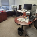 Mahogany U/C Suite Office Desk w/ Bullet Runoff, Storage